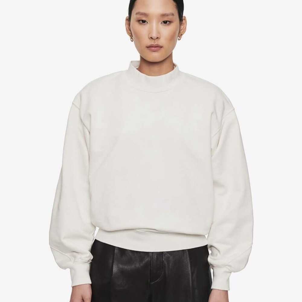 Anine Bing Saint White Mock Neck Sweater